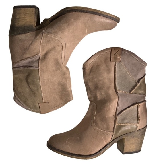 Steven By Steve Madden Shoes - Steven By Steve Madden Patchwork Western leather Boots